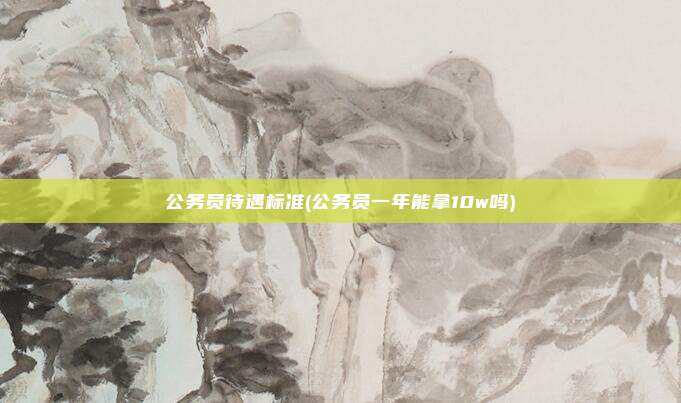 公务员待遇标准(公务员一年能拿10w吗)