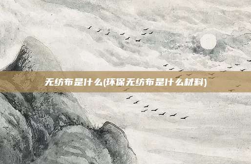 无纺布是什么(环保无纺布是什么材料)