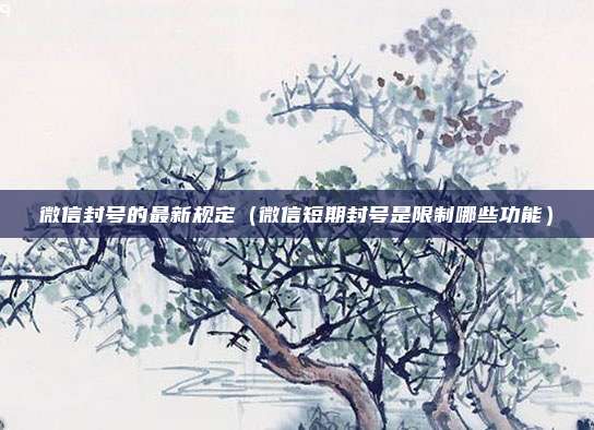 微信封号的最新规定（微信短期封号是限制哪些功能）