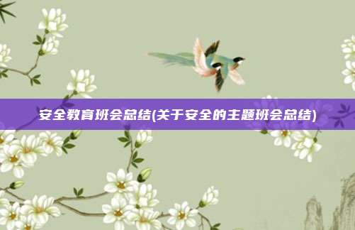 安全教育班会总结(关于安全的主题班会总结)