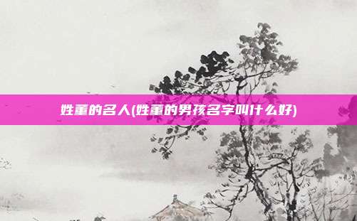 姓董的名人(姓董的男孩名字叫什么好)