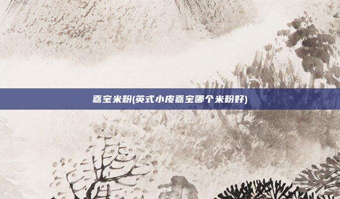 嘉宝米粉(英式小皮嘉宝哪个米粉好)