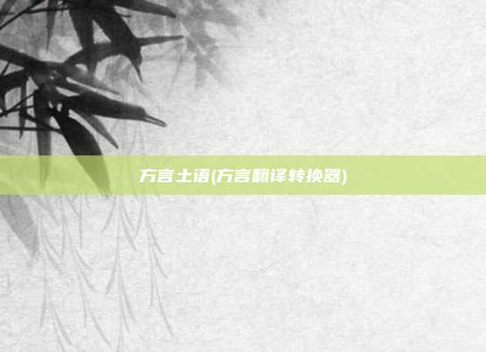方言土语(方言翻译转换器)