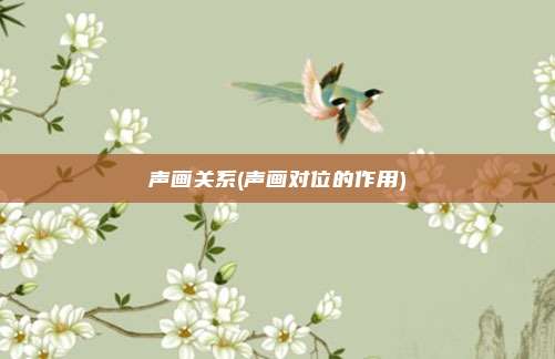 声画关系(声画对位的作用)