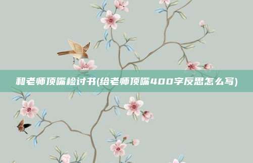 和老师顶嘴检讨书(给老师顶嘴400字反思怎么写)