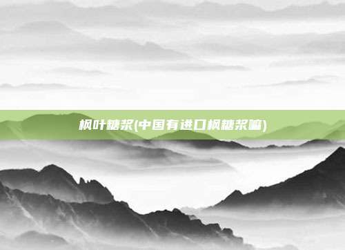 枫叶糖浆(中国有进口枫糖浆嘛)