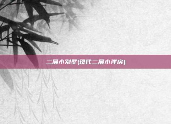 二层小别墅(现代二层小洋房)