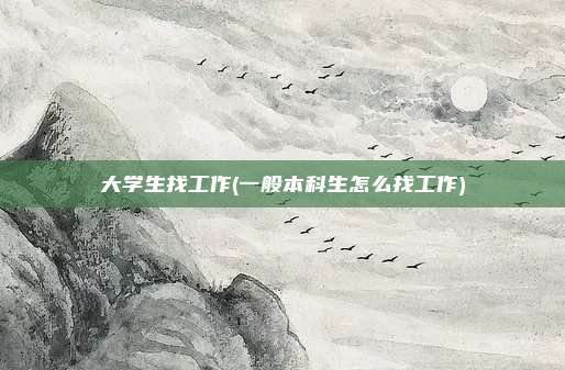大学生找工作(一般本科生怎么找工作)
