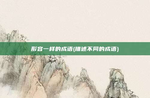 形容一样的成语(描述不同的成语)