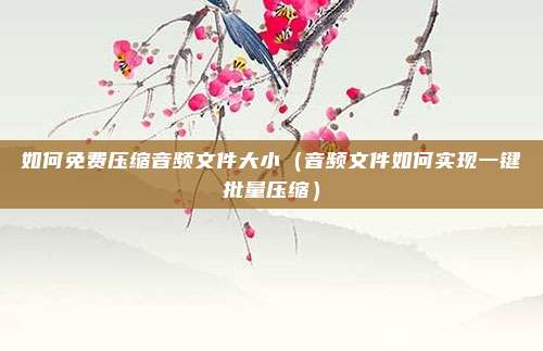 如何免费压缩音频文件大小（音频文件如何实现一键批量压缩）