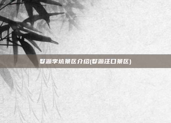 婺源李坑景区介绍(婺源汪口景区)