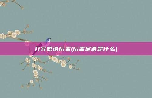 介宾短语后置(后置定语是什么)