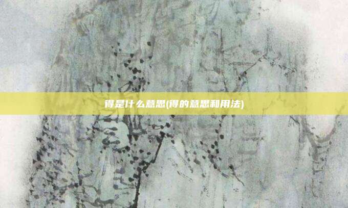 得是什么意思(得的意思和用法)