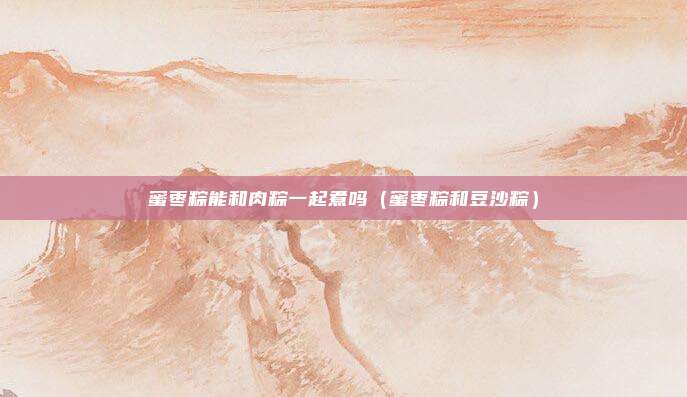 蜜枣粽能和肉粽一起煮吗（蜜枣粽和豆沙粽）