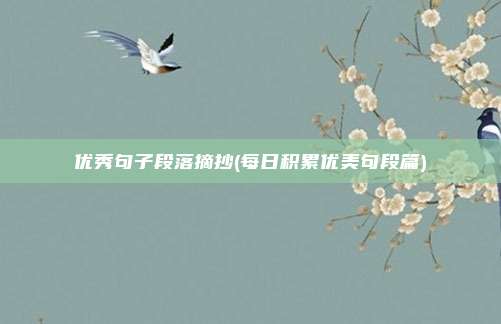 优秀句子段落摘抄(每日积累优美句段篇)