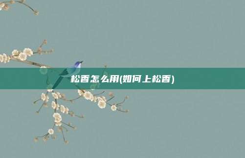 松香怎么用(如何上松香)