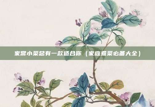 家常小菜总有一款适合你(家庭煮菜必备大全)