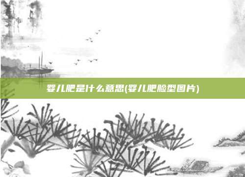 婴儿肥是什么意思(婴儿肥脸型图片)