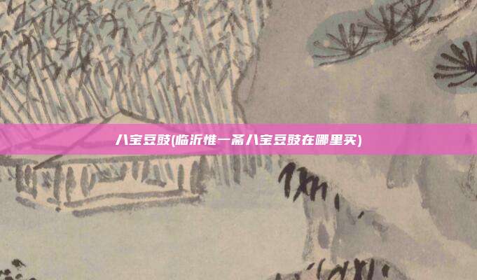 八宝豆豉(临沂惟一斋八宝豆豉在哪里买)