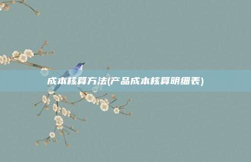 成本核算方法(产品成本核算明细表)
