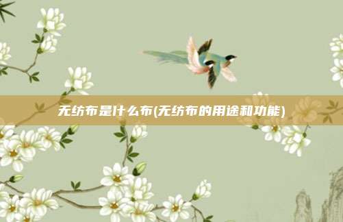 无纺布是什么布(无纺布的用途和功能)