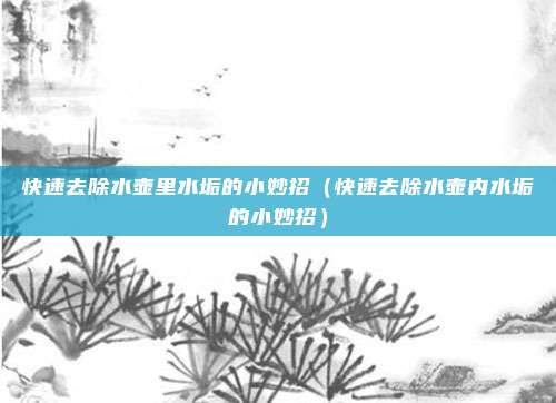 快速去除水壶里水垢的小妙招(快速去除水壶内水垢的小妙招)