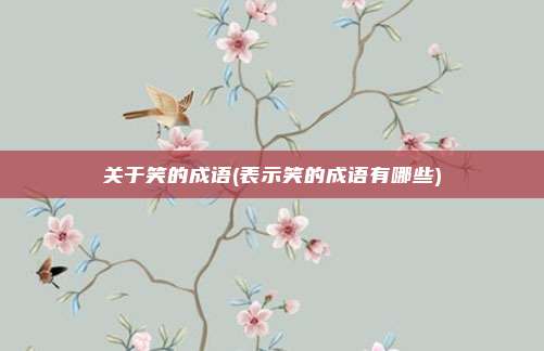 关于笑的成语(表示笑的成语有哪些)