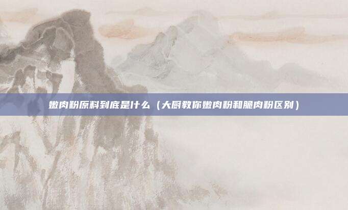 嫩肉粉原料到底是什么(大厨教你嫩肉粉和脆肉粉区别)