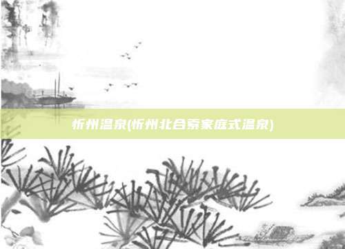 忻州温泉(忻州北合索家庭式温泉)