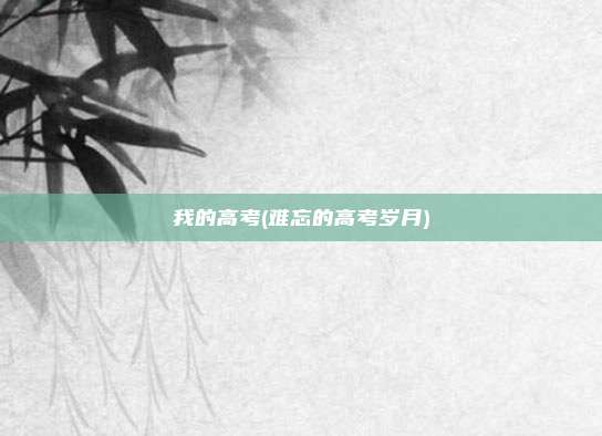 我的高考(难忘的高考岁月)
