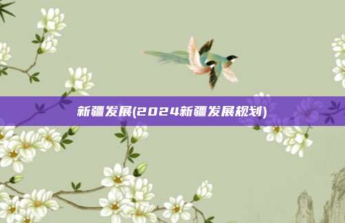 新疆发展(2024新疆发展规划)