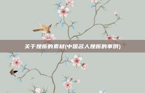 关于挫折的素材(中国名人挫折的事例)