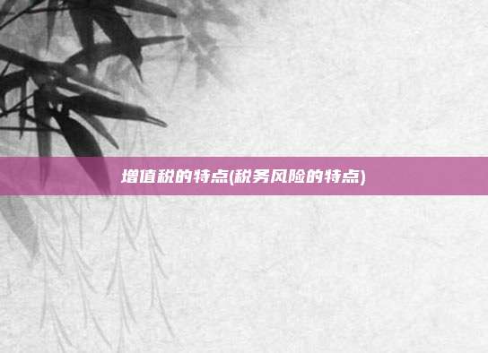 增值税的特点(税务风险的特点)