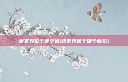 张家界位于哪个省(张家界属于哪个省份)