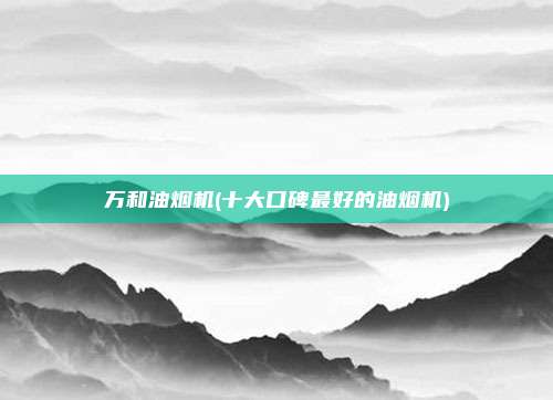 万和油烟机(十大口碑最好的油烟机)