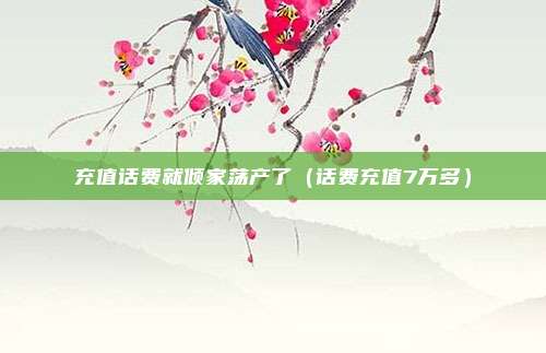 充值话费就倾家荡产了(话费充值7万多)