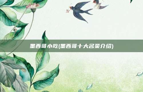 墨西哥小吃(墨西哥十大名菜介绍)
