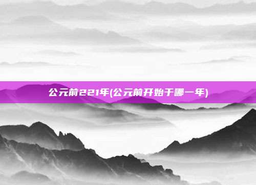 公元前221年(公元前开始于哪一年)