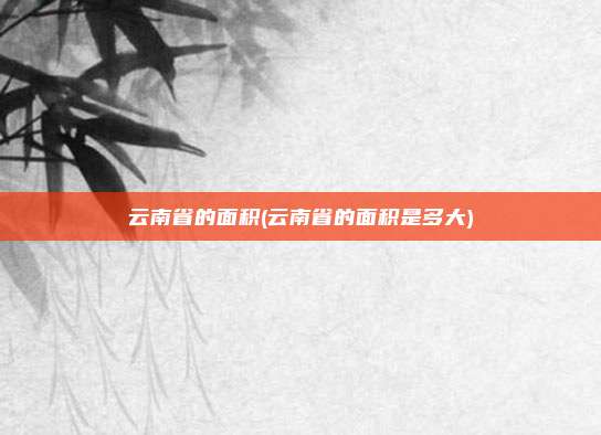 云南省的面积(云南省的面积是多大)