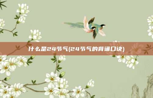 什么是24节气(24节气的背诵口诀)