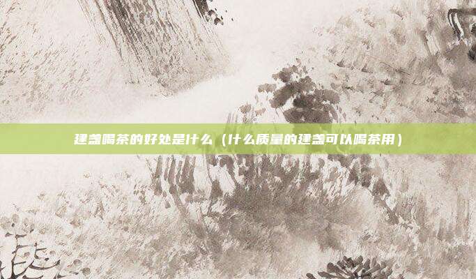 建盏喝茶的好处是什么（什么质量的建盏可以喝茶用）