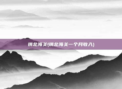 拱北海关(拱北海关一个月收入)