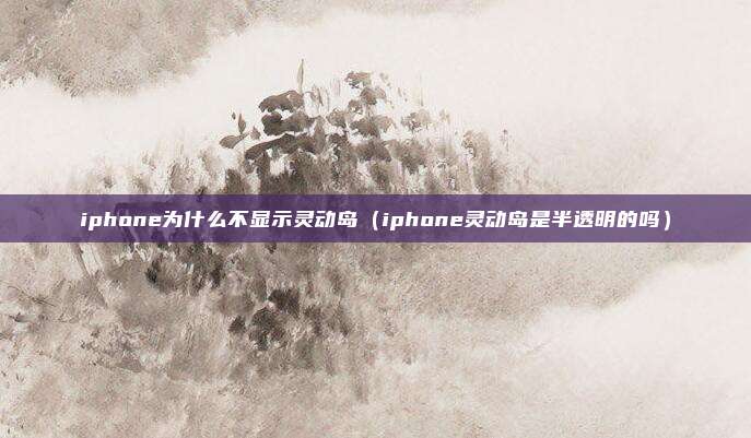 iphone为什么不显示灵动岛(iphone灵动岛是半透明的吗)