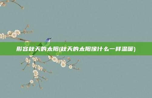 形容秋天的太阳(秋天的太阳像什么一样温暖)