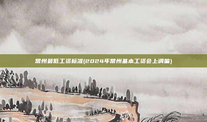 常州最低工资标准(2024年常州基本工资会上调嘛)