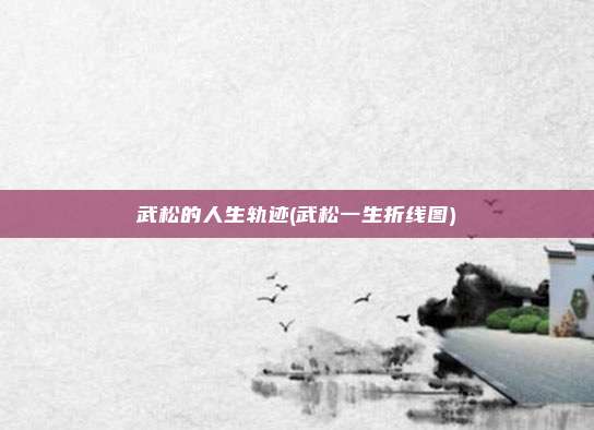 武松的人生轨迹(武松一生折线图)