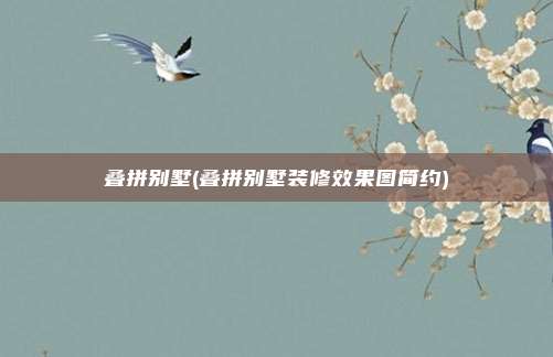 叠拼别墅(叠拼别墅装修效果图简约)