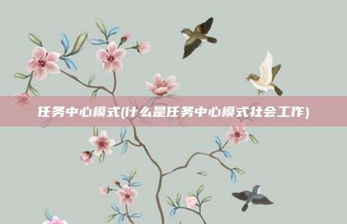 任务中心模式(什么是任务中心模式社会工作)