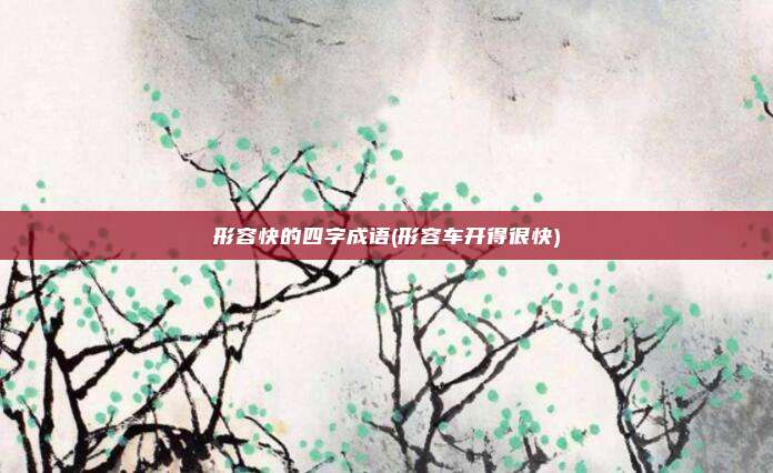 形容快的四字成语(形容车开得很快)