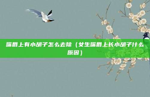 嘴唇上有小胡子怎么去除(女生嘴唇上长小胡子什么原因)